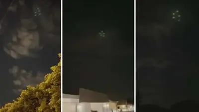 A GROUP OF SILENT UFOS WAS Caught in the NIGHT SKY OVER TEXAS (VIDEO)