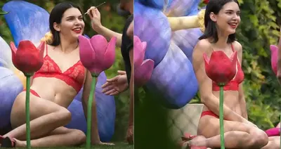 What a pinup! Kendall Jenner looks every inch the supermodel as she poses in red lace lingerie during Miami pH๏τo shoot