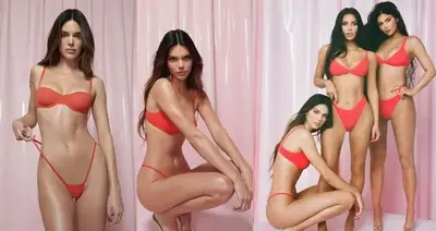 Kendall Jenner wears red G-string in scorching pH๏τoshoot for SKIMS, Internet says ‘Barbie had more cooch’
