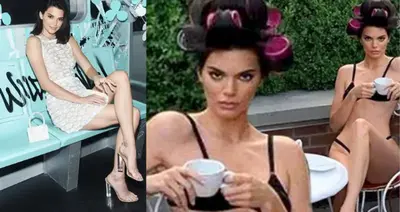 Kendall Jenner relaxes on a New York City balcony in nothing but her UNDERWEAR