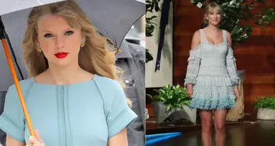 Taylor Swift’s Baby Blue Minidress Will Make Your Eyes “Turn Into Hearts”