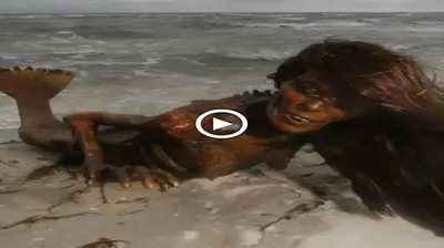 Shocked to discover the body of a mermaid washed up on a mysterious beach after a storm, confusing scientists (VIDEO)
