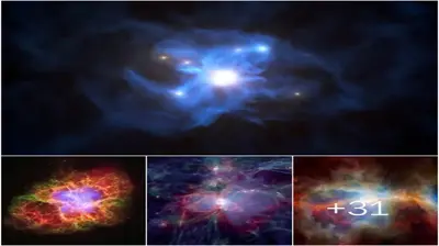 Six galaxies trapped in the web of an ancient supermassive black hole