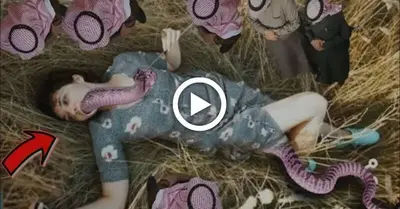 The image of a girl with a snake sticking out of her mouth makes everyone shudder (VIDEO)