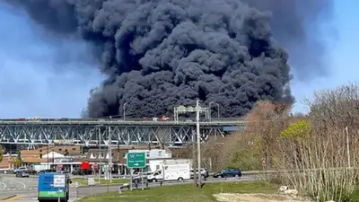 1 dead, 2 hurt in fuel tanker truck's fiery rollover crash on Connecticut bridge