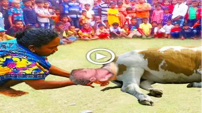 This woman couldn’t help but be amazed after witnessing a cow giving birth to a human baby (VIDEO)