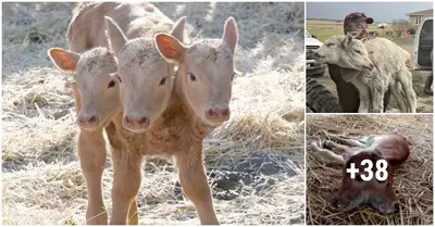 The birth of a ѕtгапɡe animal: a three-headed calf рапісѕ the villagers.(VIDEO)