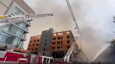 2 construction workers missing after massive fire at Charlotte site