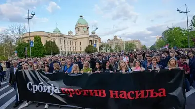 Thousands protest against violence in Serbia as authorities reject opposition criticism and demands
