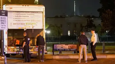 Man with apparent swastika flag arrested after striking White House barrier with truck, sources say