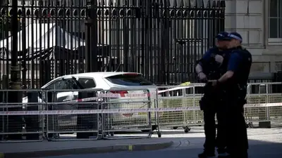 Driver crashes into gates outside Downing Street, home of UK prime minister, no injuries reported