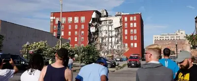 Rescue operations underway after apartment building partially collapses in Davenport, Iowa