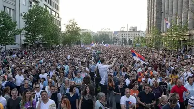 Protesters back on the streets of Belgrade as president ignores calls to stand down