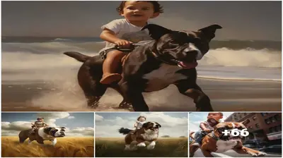 Joy and laughter fill the room as viewers are ѕᴜгргіѕed by the adorable scenes of kids riding dogs.