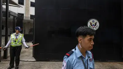Chinese man arrested over anti-US graffiti at US Consulate in Hong Kong, police say