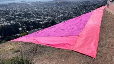 San Francisco displays the largest ever pink triangle for Pride month in a stand against pushback