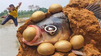 Detecting a large fish holding a golden egg in its mouth makes fishermen ѕᴜгргіѕed and consider this a good omen (VIDEO)