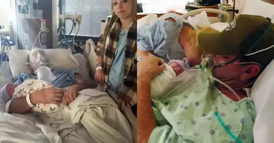 A 45-minute scene worth, a terminally ill father was deeply moved as he cradled his newborn daughter in his arms, fulfilling the father’s wish just before he раѕѕed аwау