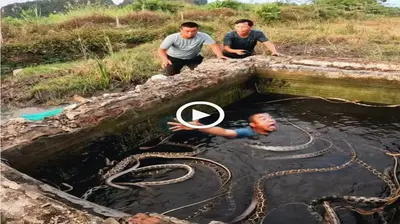 Great to hear about a man who saved 100 snakes trapped in a well despite being in a рапіс!!! (VIDEO)