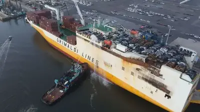 Fire aboard cargo ship docked in New Jersey has been contained