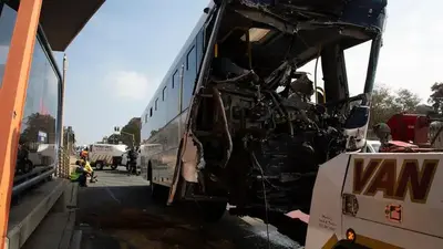 77 people are injured, 2 seriously, after 2 buses collide at a South African university