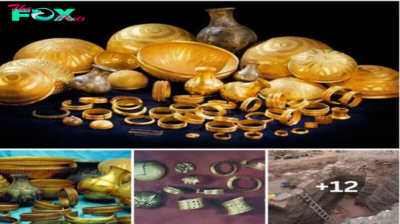 The most valuable treasure in the world with nearly 10 tons of artifacts dating back to about 1000 BC: It includes 59 objects made of gold, silver, iron and amber, including 11 bowls, 28 bracelets hand, 3 bottles and other small pieces