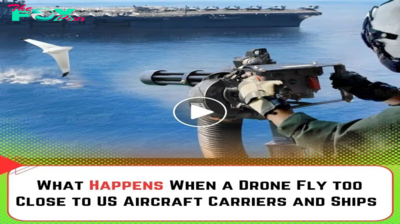 What occurs when a drone gets too close to US aircraft carriers and ships?