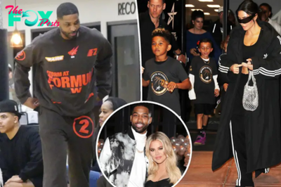 Kim Kardashian attends son Saint’s basketball game with sister Khloé’s ex Tristan Thompson