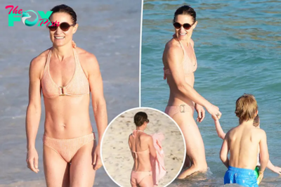 Pippa Middleton splashes around in peach bikini during St. Barts vacation