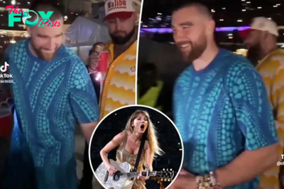 Travis Kelce hands out guitar picks to excited fans during Taylor Swift’s Eras Tour concert in Sydney