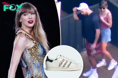 Taylor Swift’s leopard-striped Adidas sneakers are on sale for under $75