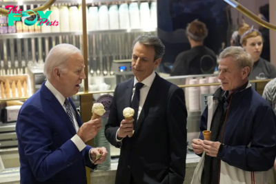 Biden Expresses ‘Hope’ for Gaza Ceasefire While Eating Ice Cream With Seth Meyers