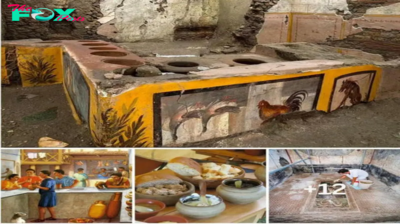 The ruins of an ancient snack shop ‘thermopolium’ buried 2,000 years ago in volcanic ash in the Roman city of Pompeii in 79 AD have opened their doors to tourists