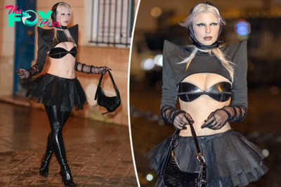 Julia Fox goes full ‘Black Swan’ in tutu and leather bra during Paris Fashion Week