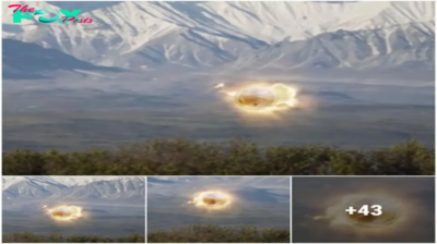 Shock!!! There was a scene of a strange round object flying in the sky and emitting a fire as hot as the sun