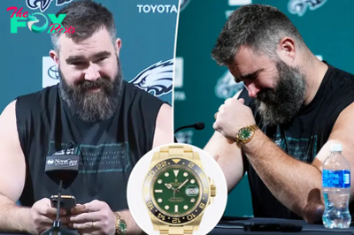 Jason Kelce reps Philadelphia Eagles with $50K Rolex in team colors during retirement announcement