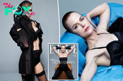 Nicole Kidman shows off amazing muscles in lingerie and barely-there looks for Elle magazine