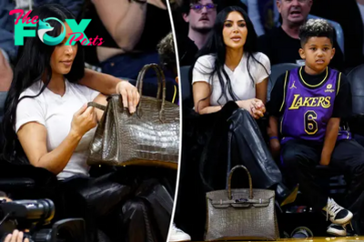 Kim Kardashian sends fans into dismay after callously placing her $40K Birkin bag on the floor during courtside basketball game
