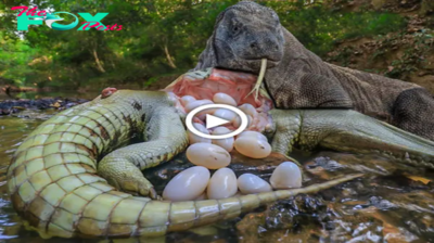 Giant Lizard Devours Entire Crocodile Egg Nest in a Single Voracious Feast (Video)