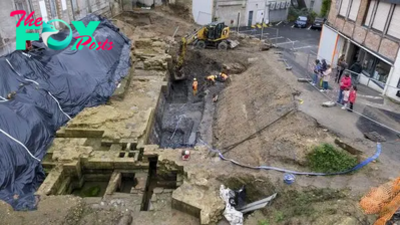 Fortified 14th-century castle and moat discovered under hotel in France