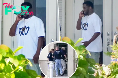 Sean ‘Diddy’ Combs appears stressed during phone call outside his Miami mansion after fed raid