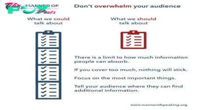 Do not overwhelm your viewers