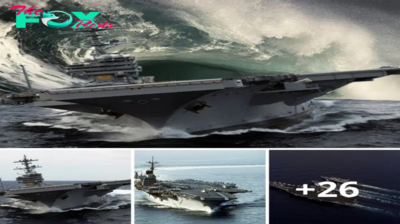 Lamz.Conquering the Storm: How the US Navy’s Largest Aircraft Carriers Brave Monstrous Waves in Rough Seas