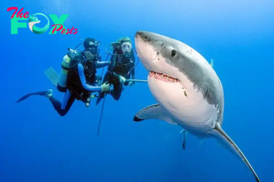 AK A touching moment unfolds as a massive 900-pound shark approaches divers, seeking liberation from a fishing hook. In a poignant encounter, this stirring event has touched the hearts of countless individuals.