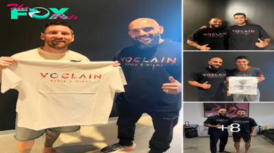 Messi and His Bodyguard Yassine Pose for a Photo with Yassine’s Clothing Brand