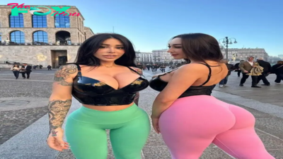 “Mesmerizing Beauty Unveiled: Alex Mucci and Louisa Khovanski Grace the Streets in Figure-Flattering Attire, Accentuating Their Enchanting Curves”