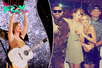 Taylor Swift parties with Travis Kelce, Mahomes couple in Vegas as she feels ‘sad’ about going back on tour: reports