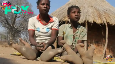 2S.Intriguing Encounter: Tourists Astonished by Unusual Feet of Vodoma Tribe’s Children.2S