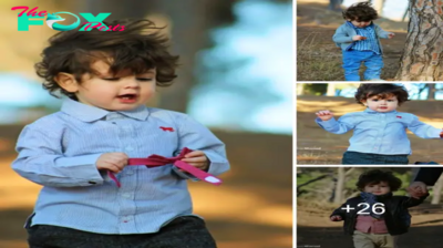 The 3-year-old boy mesmerizes with his floating hair, resembling a tiny, adorable prince.sena