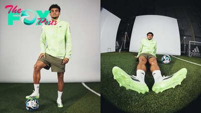 rr Speed Unleashed: Liverpool Star Luis Diaz Teams Up with Adidas for High-Octane Photoshoot, Unveiling the Latest Shoe Model in a Blitz of Motion.